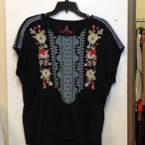 Johnny Was short sleeve embroidered ladies top